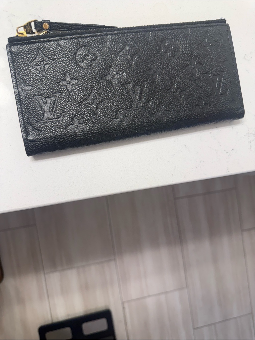 Louis Vuitton Embossed Monogram Adele black wallet